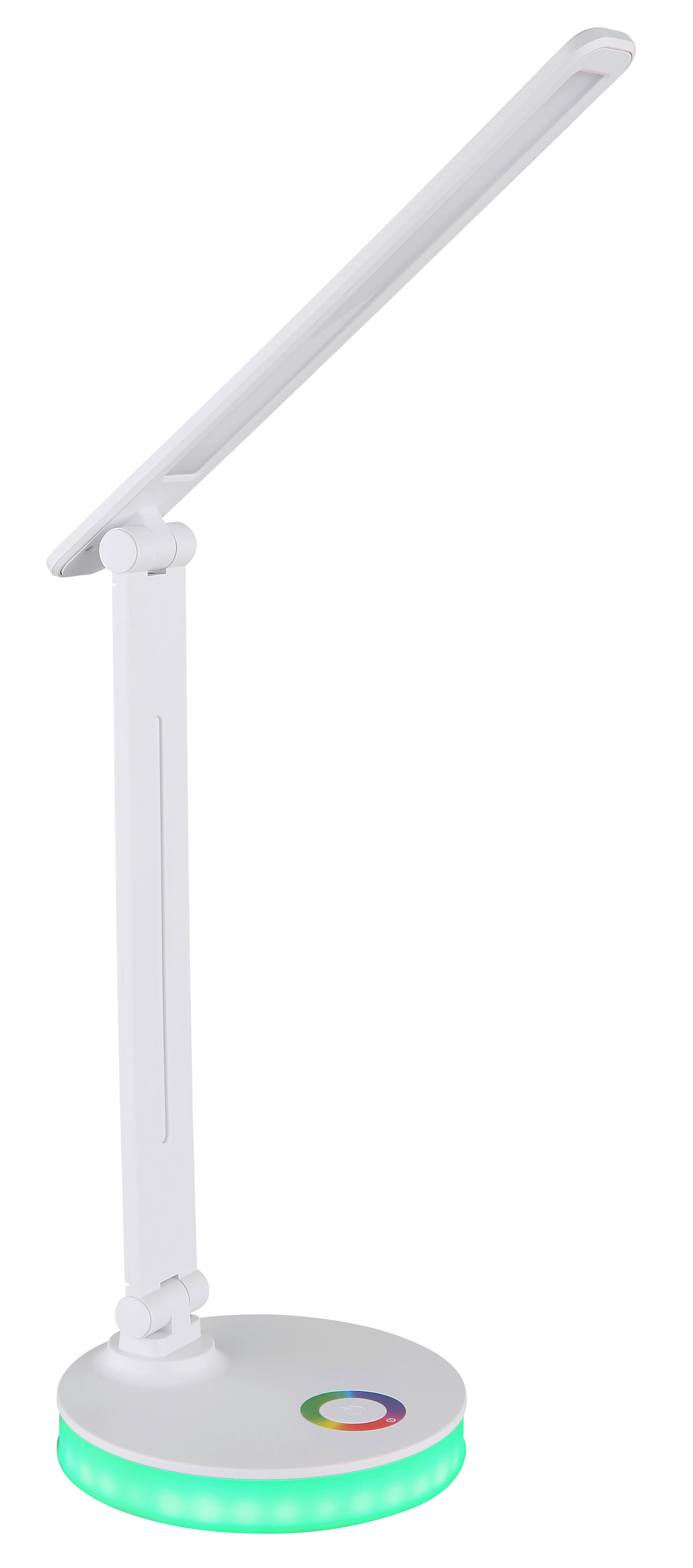 LED-SCHREIBTISCHLEUCHTE 58445W - Weiss/Opal, Design, Kunststoff (28/15/50cm) - Globo