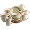 Frühstücksset Lumaca aus Steingut, 18-teilig - Grün, Basics, Keramik - Mäser