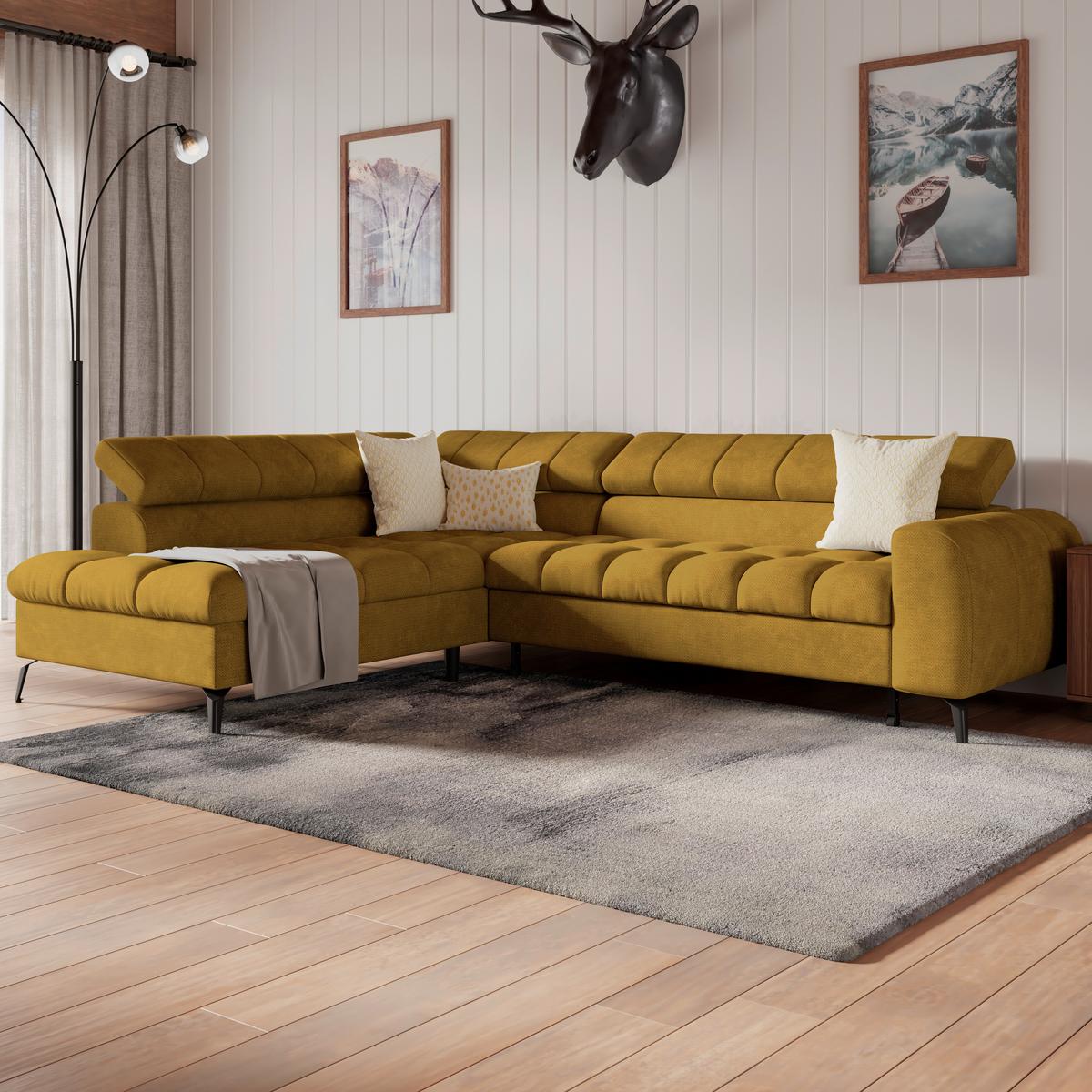 Kutna Garnitura Volf - crna/terakota, Trend, tekstil/metal (203/261cm)