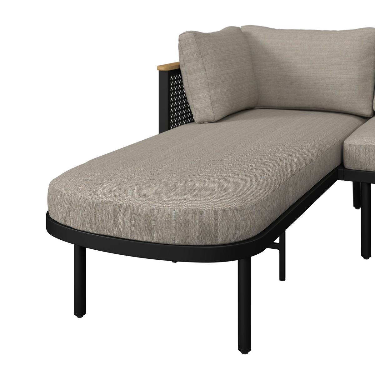 Dining-Loungeset Lissa Beige Outdoorstoff/Metall/Polywood - Dunkelgrau/Beige, MODERN, Kunststoff/Textil - Bessagi Garden