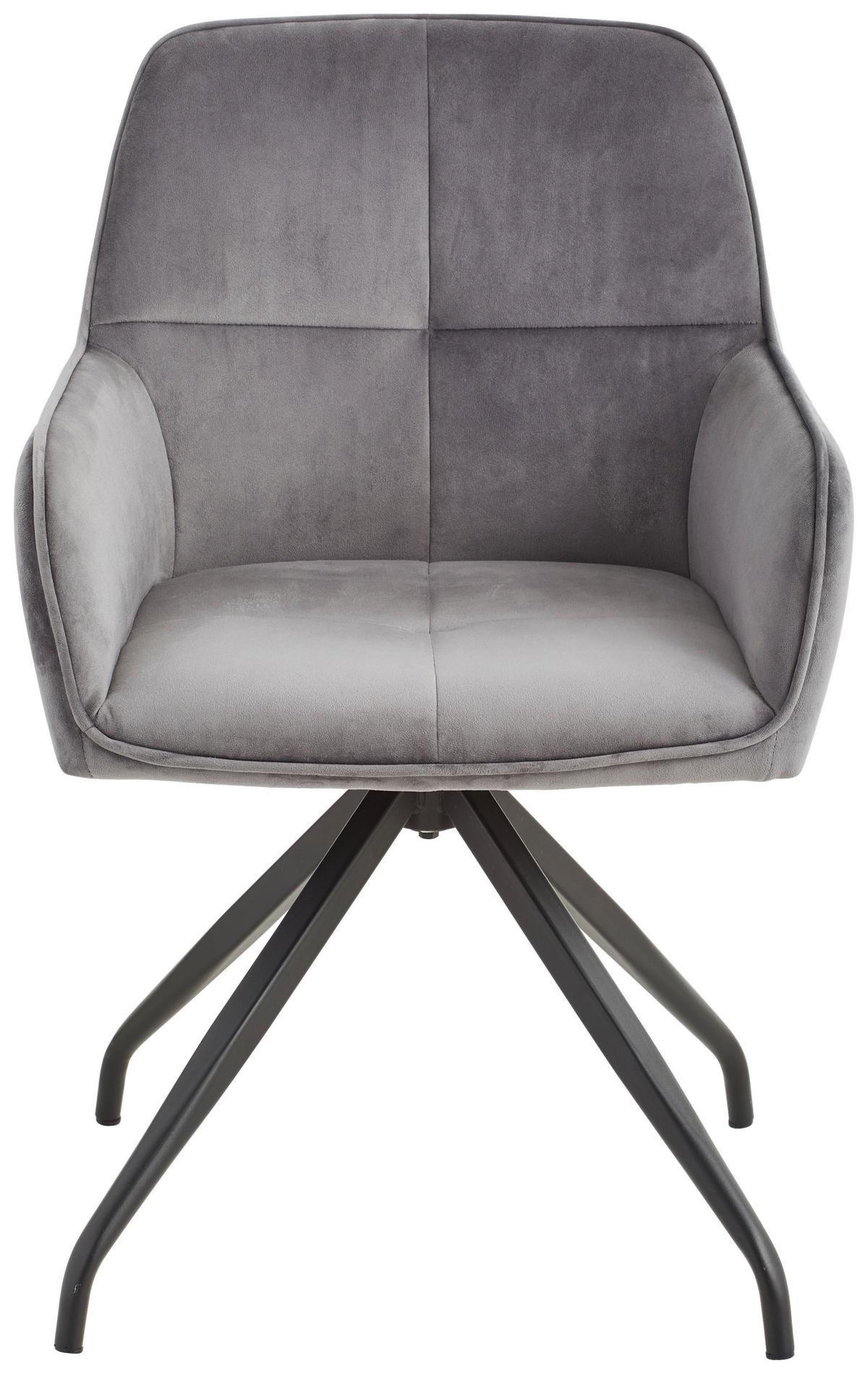 KRZESŁO Z PODŁOKIETNIKAMI RAPALLO - czarny/szary, Modern, metal/drewno (57/83,5/60cm) - Livetastic