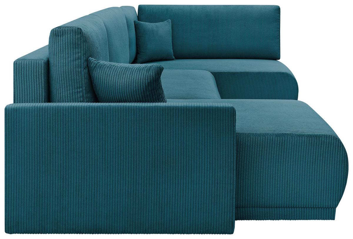 Coltar KIM U - turcoaz, Modern, lemn (146/313/160cm) - Modern Living