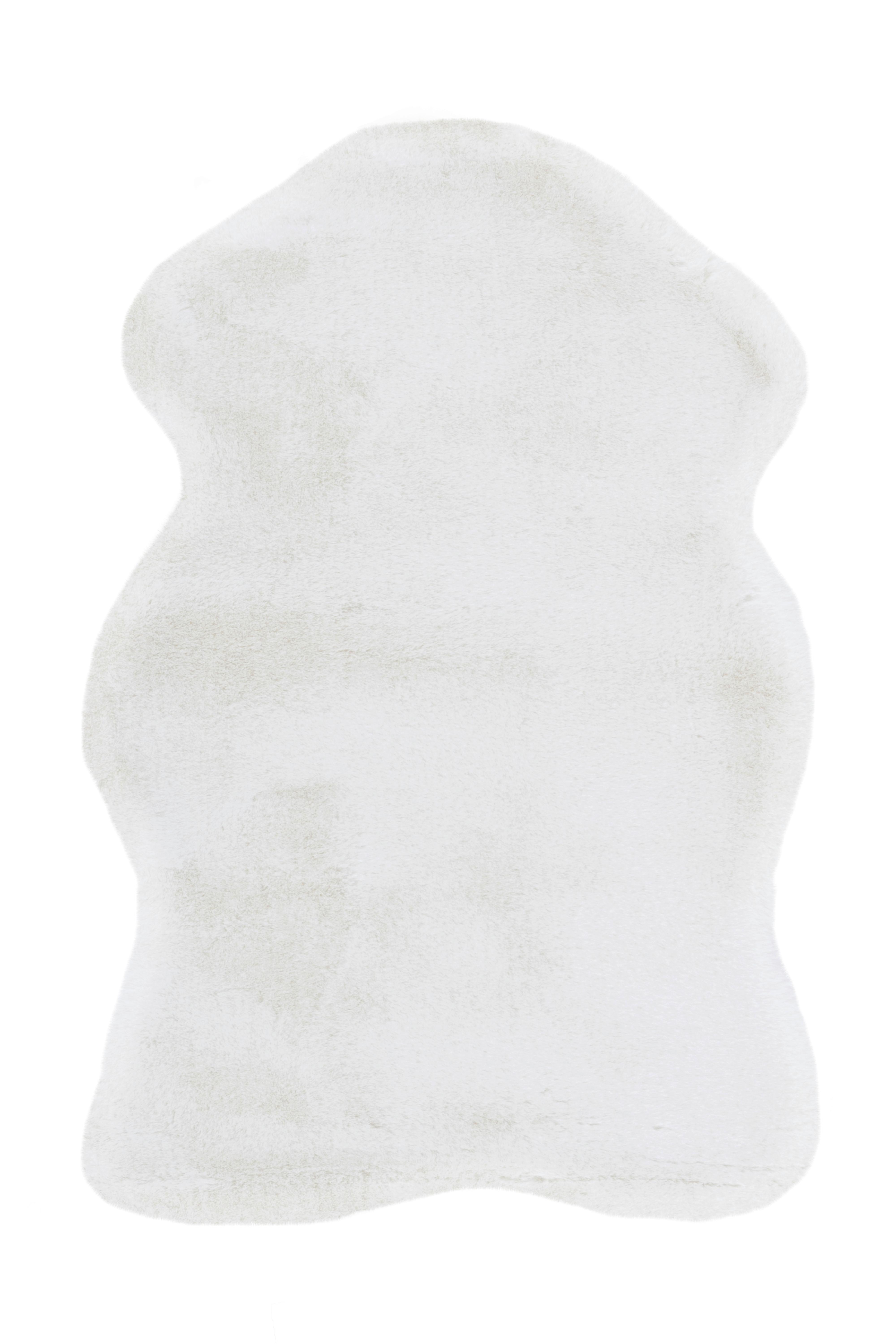 Fellteppich 77zyf-60-90-O Rabbit - Weiss, Trend, Textil (60/90cm) - Kayoom