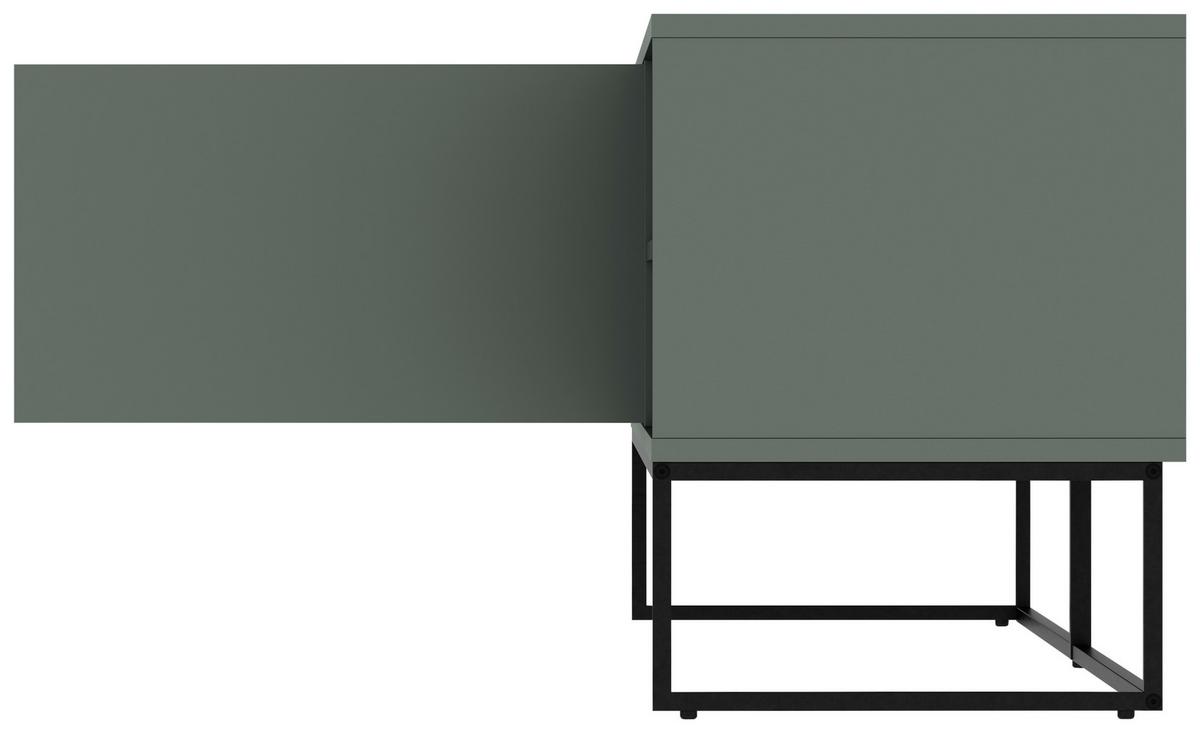 KOMODA NISKA LIPP - LOMOCO - - czarny/ciemnozielony, Design, materiał drewnopochodny/metal (176/57/43cm) - Lomoco