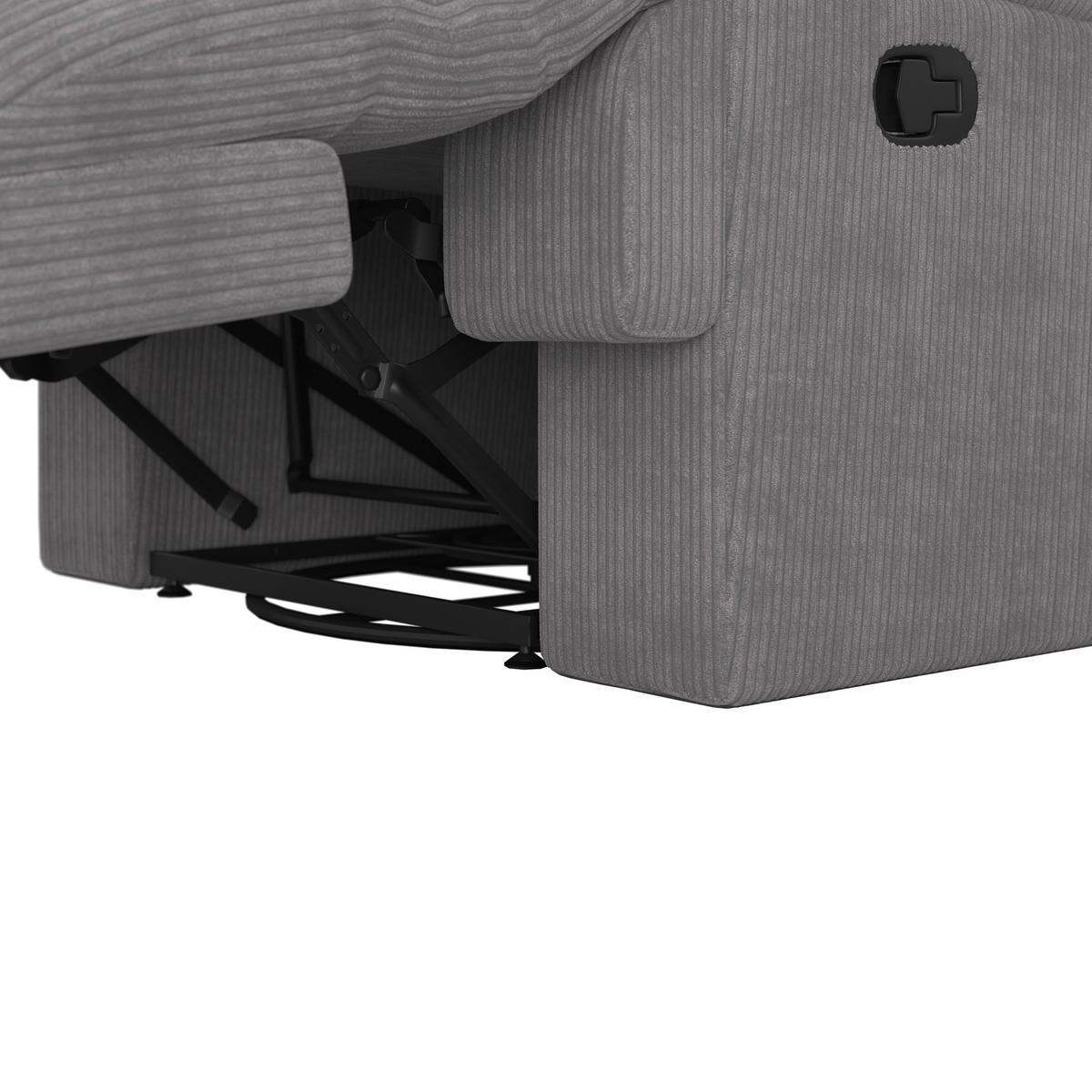 Sessel Natalie Dunkelgrau/Cord - Dunkelgrau/Schwarz, MODERN, Holz/Textil (98/94/106cm) - Bessagi Home