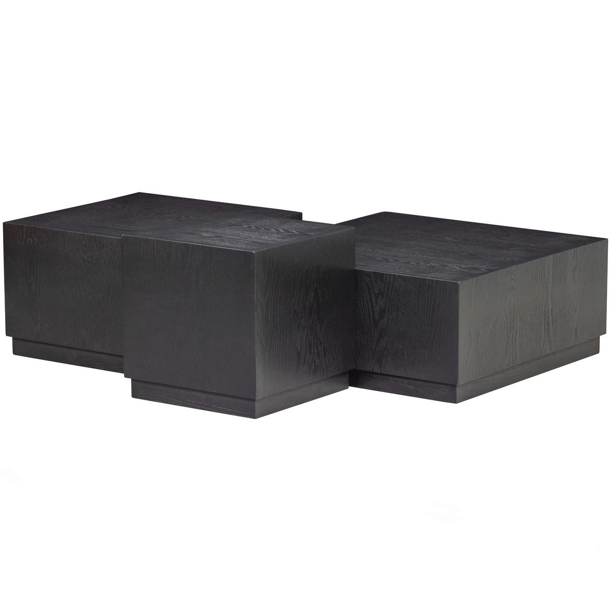 Beistelltisch PIM 3-tlg. Schwarz - Schwarz, Design, Holzwerkstoff - Livetastic