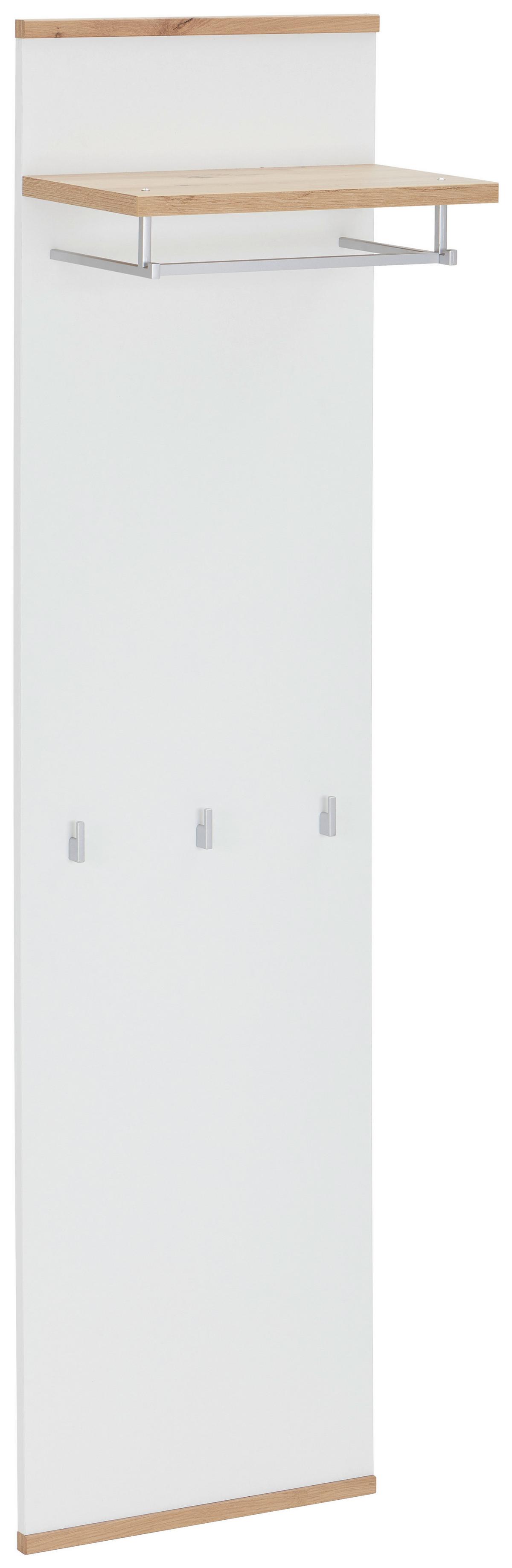 PANEL DO PRZEDPOKOJU YAMAEL - biały/dąb artisan, Design, materiał drewnopochodny/metal (45/169/28cm) - Xora