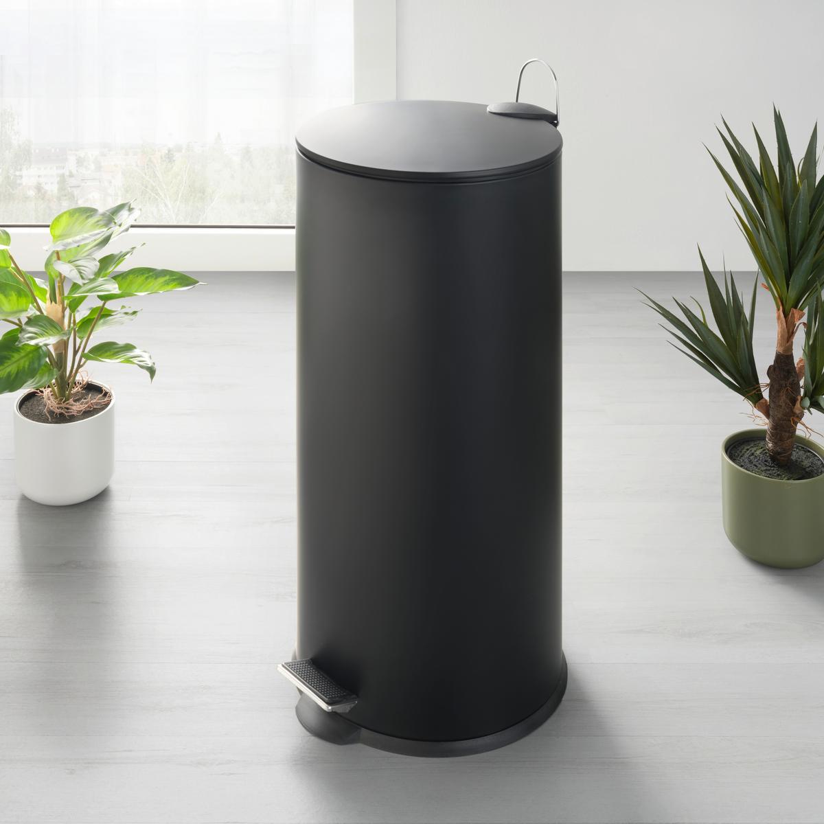 Treteimer Samuel Schwarz Ca. 30 L - črna, Moderno, kovina/umetna masa (29,5/63,5cm) - Mömax