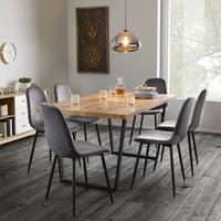 Esstisch Dave Eichefarben Holz/MDF ca. 160x90 cm - Eichefarben/Schwarz, MODERN, Holz/Metall (160/90/76cm) - Bessagi Home