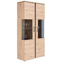 Vitrină NATURE NATV 02 - culoare lemn stejar, Konventionell, sticlă/material pe bază de lemn (95/144,3/42cm)