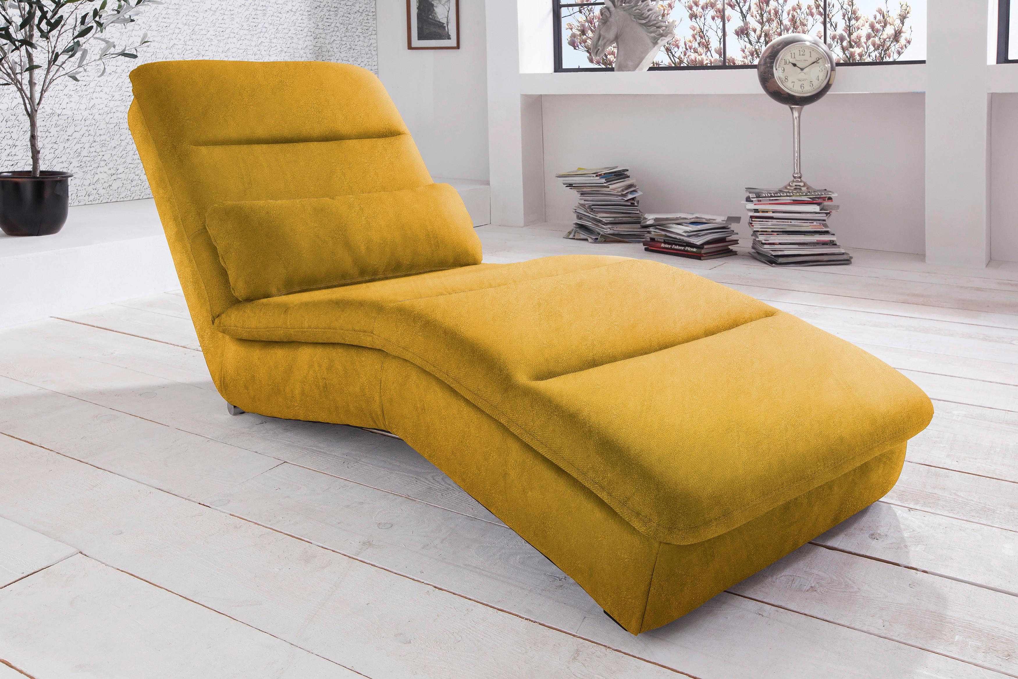 Relax-heverő Yankee - mustársárga/sárga, Modern, textil (170/72/80cm)