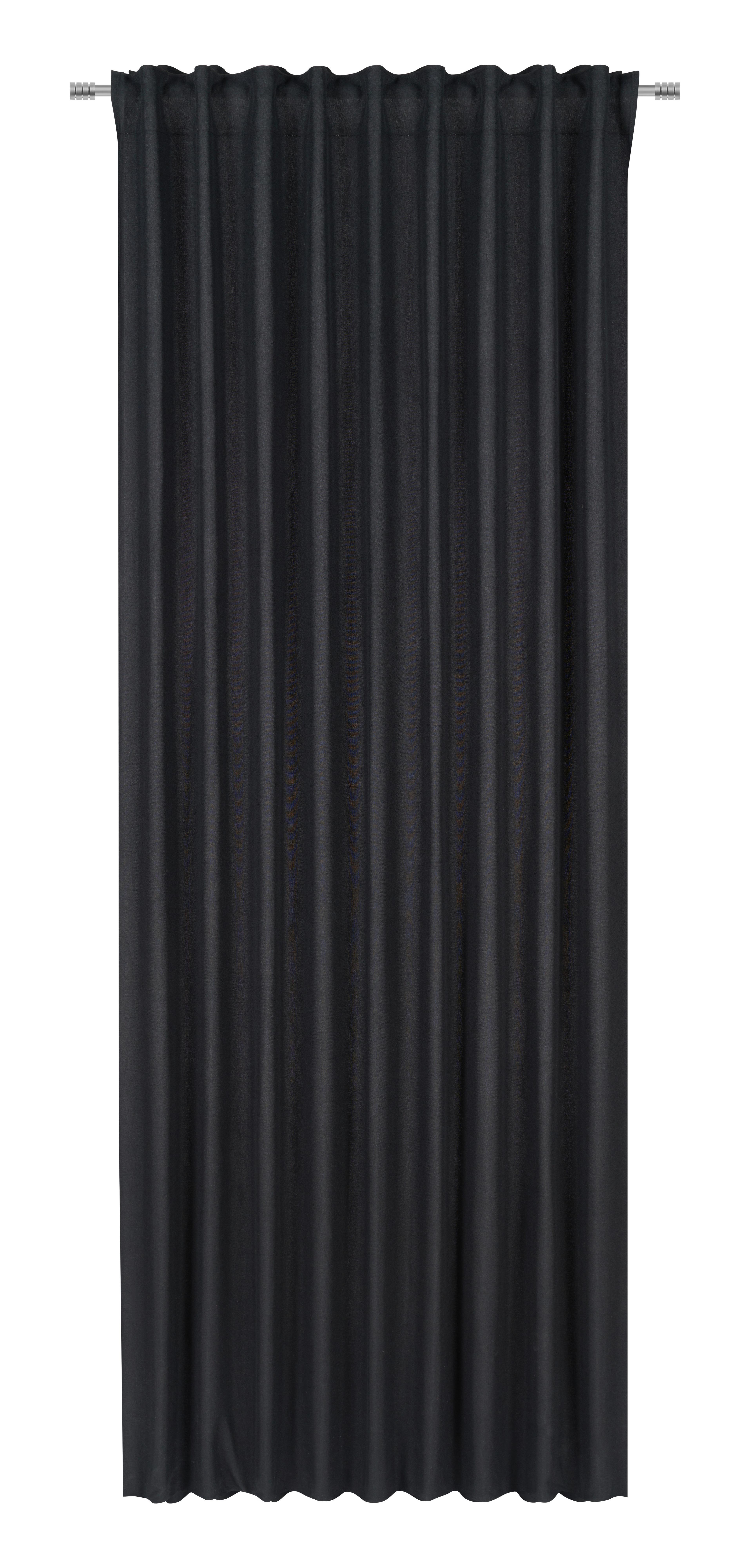 Fertigvorhang Ulrich Schwarz ca. 135x245cm - Schwarz, Textil (135/245cm) - Modern Living