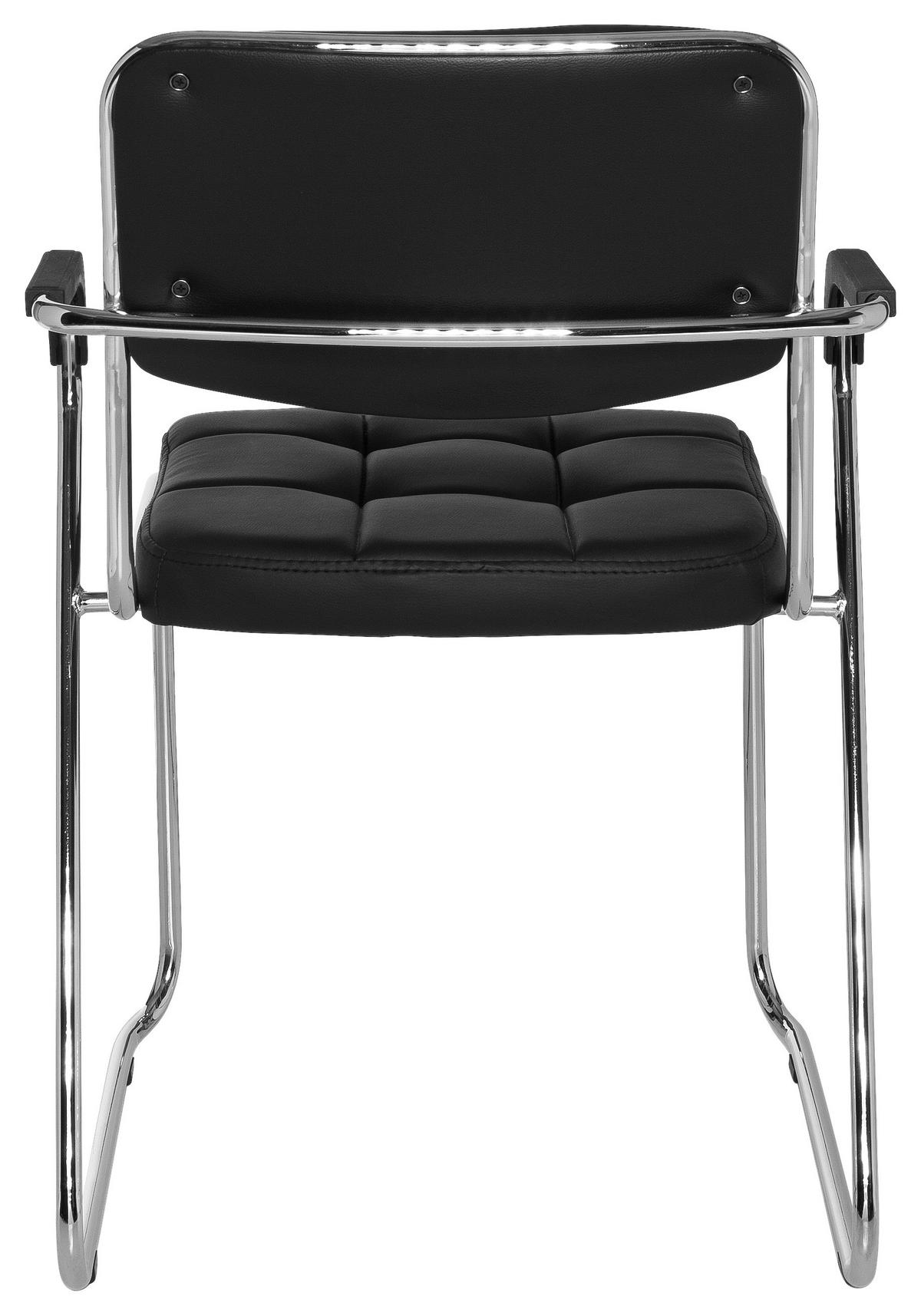 Konferenčni Stol Zanta Pu, Črna - barve kroma/črna, Basics, kovina/tekstil (49/79/44cm) - MID.YOU