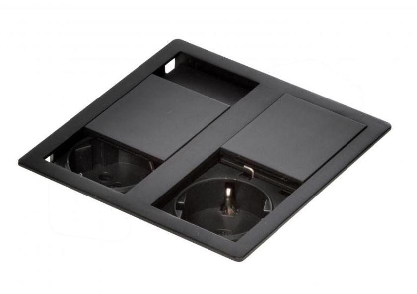 Steckdosenelement VersaHIT Dual in Schwarz matt - Schwarz (11,7/11,7/42,5cm) - Vogt