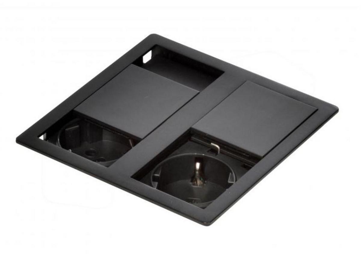 Steckdosenelement VersaHIT Dual in Schwarz matt - Schwarz (11,7/11,7/42,5cm) - Vogt
