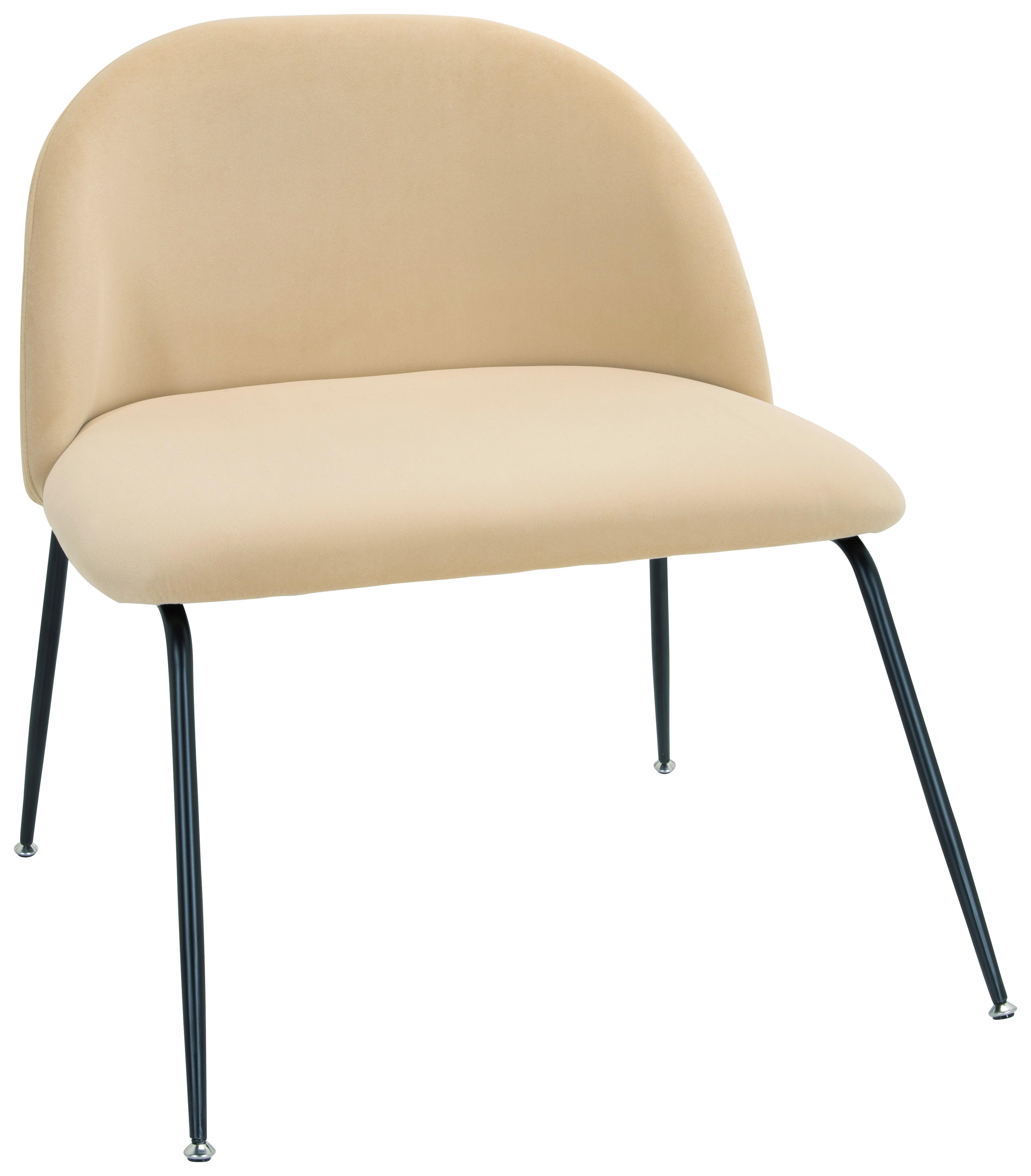 Stol Velvo, Bež - črna/bež, Basics, kovina/tekstil (72/80/65cm) - MID.YOU