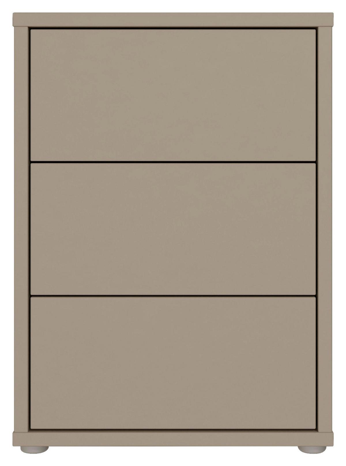Nočna Omarica Alice, Rjavosiva - srebrne barve/rjavosiva, Trend, umetna masa/leseni material (50/69/42cm) - Carryhome