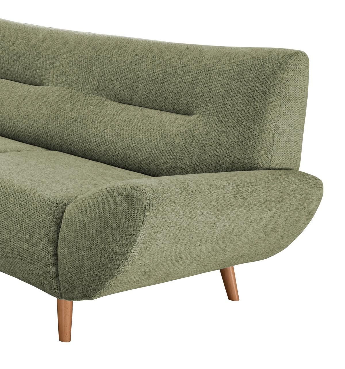 3-Sitzer-Sofa Drago Grün Chenille - Wildeiche/Grün, MODERN, Holz/Textil (205/81/90cm) - MID.YOU