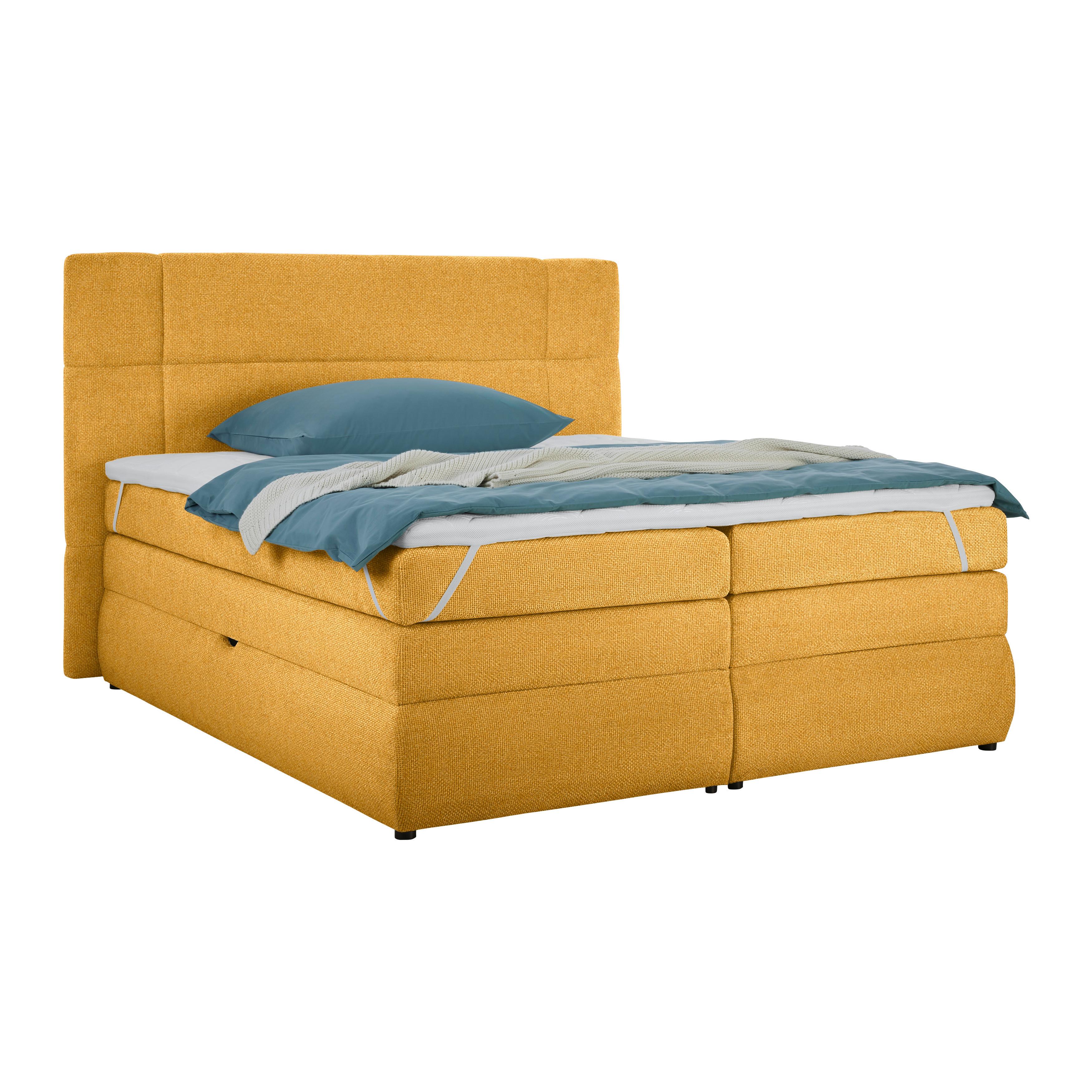 Boxspringbett Palace Bernsteinfarben ca. 160x200cm - Bernsteinfarben, KONVENTIONELL, Kunststoff/Textil (160/200cm) - Premium Living