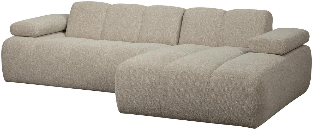Ecksofa Mojo Beige S: 284x160 cm - Beige/Schwarz, Design, Kunststoff/Textil (284/160cm) - Livetastic