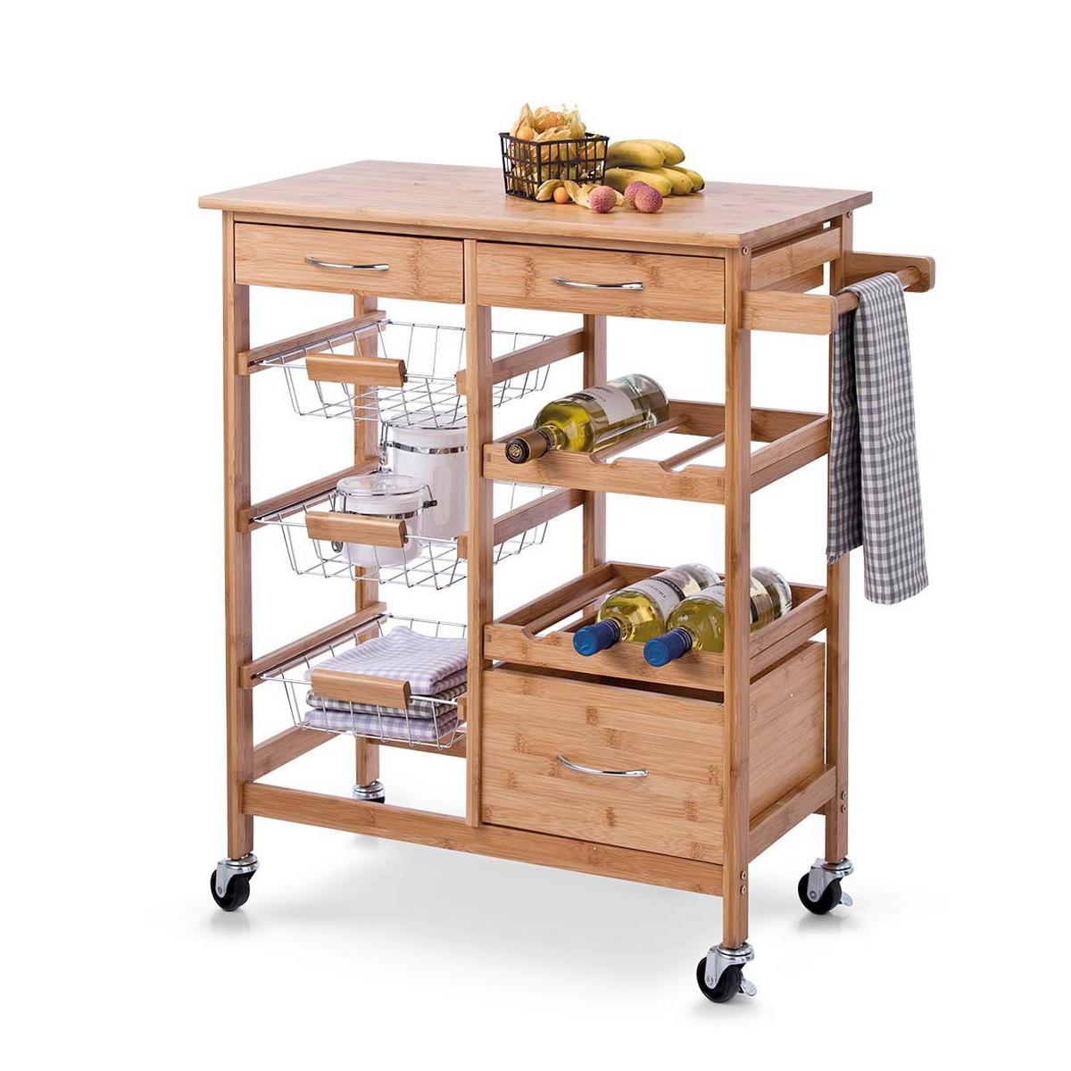 Servierwagen Naturfarben - Naturfarben, Basics, Holz (66/36/84cm) - Zeller Present