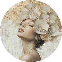 METALLBILD GILDED PETALS AND SERENITY - Weiss/Beige, Basics, Metall (40/0,3cm)