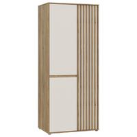 Comodă înaltă ELISTON - culoare lemn stejar/nisipiu, Natur, plastic/material pe bază de lemn (84/200,1/54cm) - Modern Living
