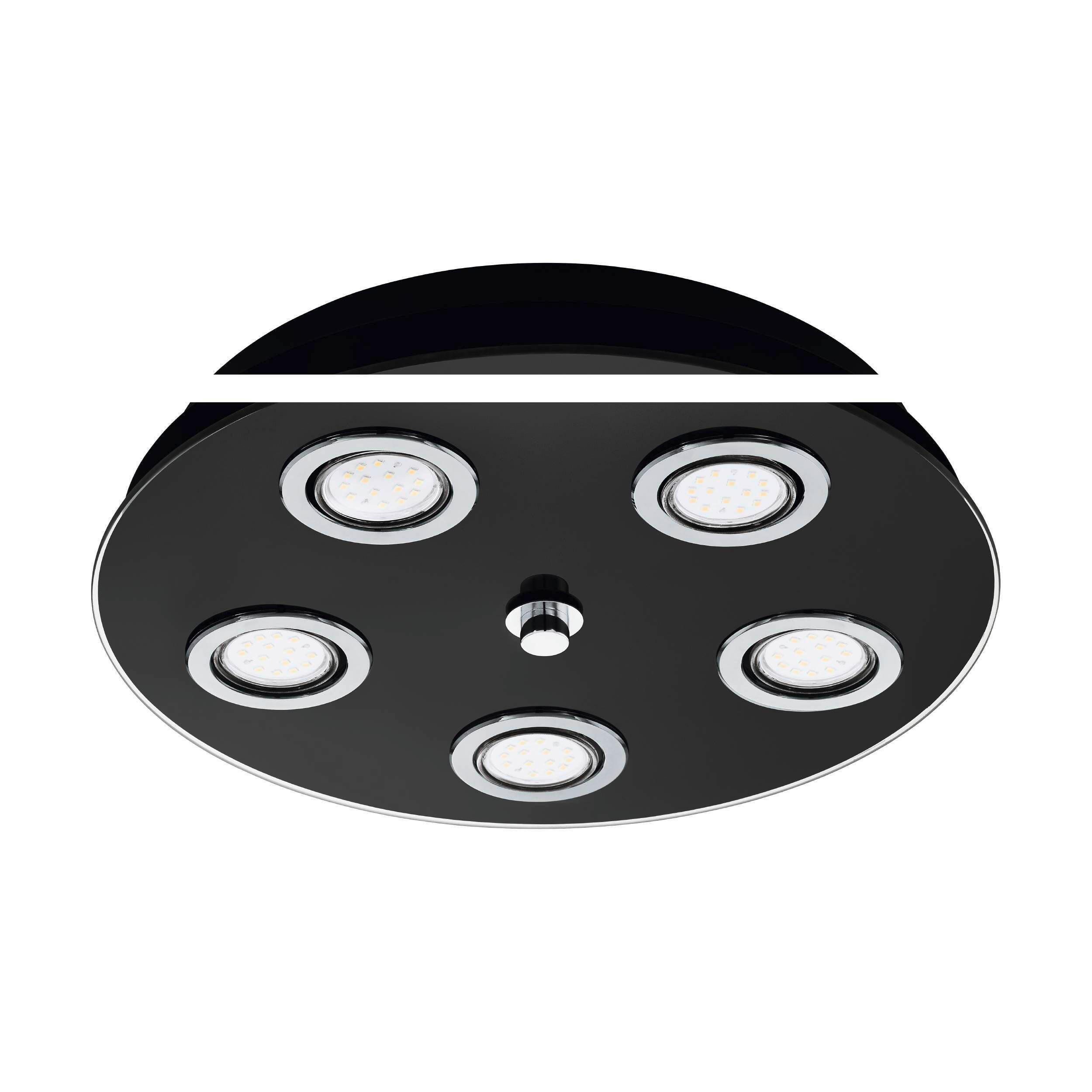 Deckenleuchte 33805 Grattino - Schwarz, Basics, Glas/Metall (35/7,5cm) - Eglo