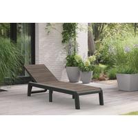 Napozóágy Porto - grafitszürke/diószínű, Basics, műanyag (191,5/58/34,5cm) - Keter