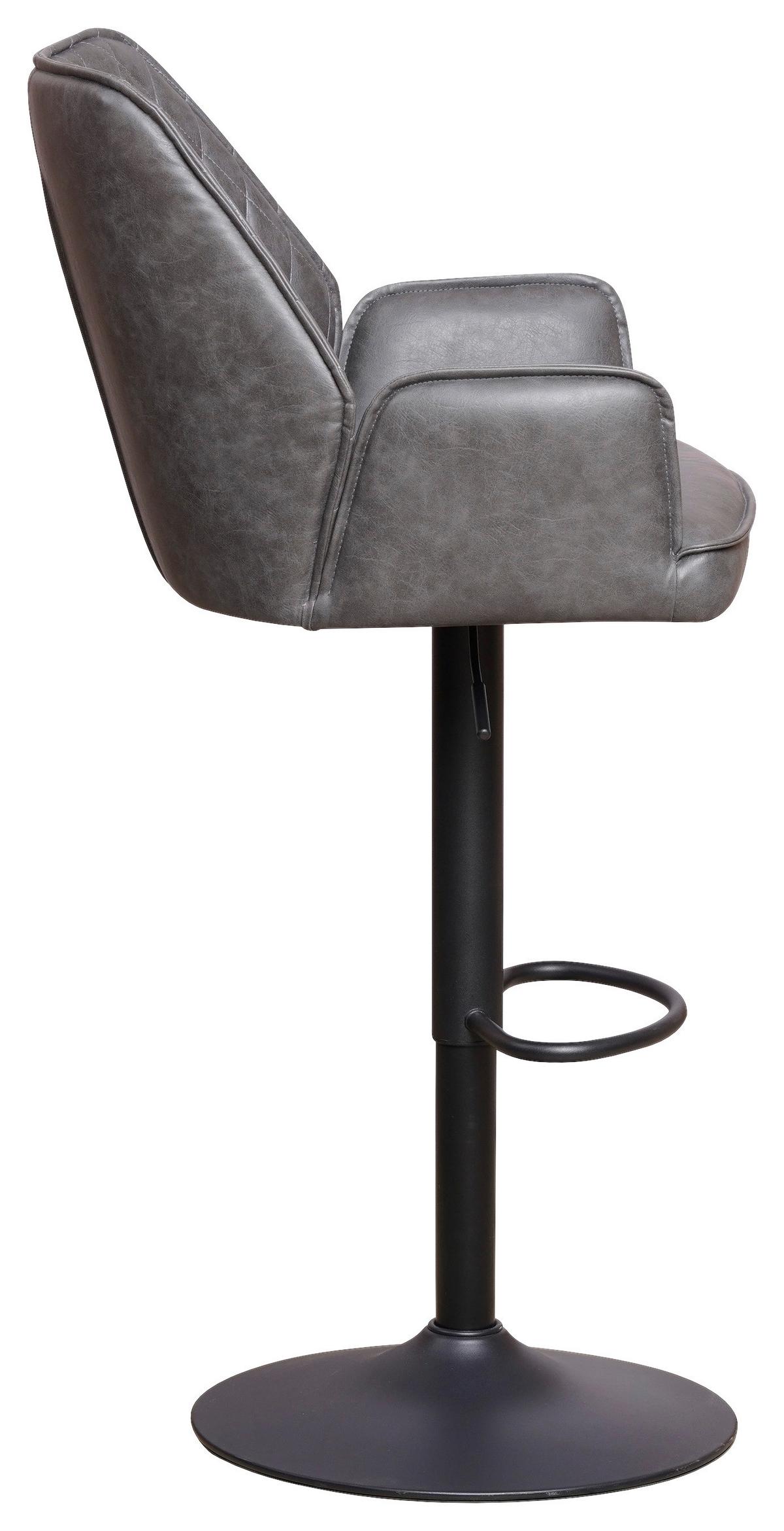 Barhocker Donny ca. 42x114 cm Anthrazit - Taupe/Anthrazit, KONVENTIONELL, Textil/Metall (42/114/52cm) - MID.YOU