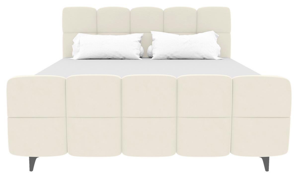 Boxbett Mona Beige ca. 140x200cm - Beige/Schwarz, KONVENTIONELL, Kunststoff/Textil (140/200cm) - Mömax