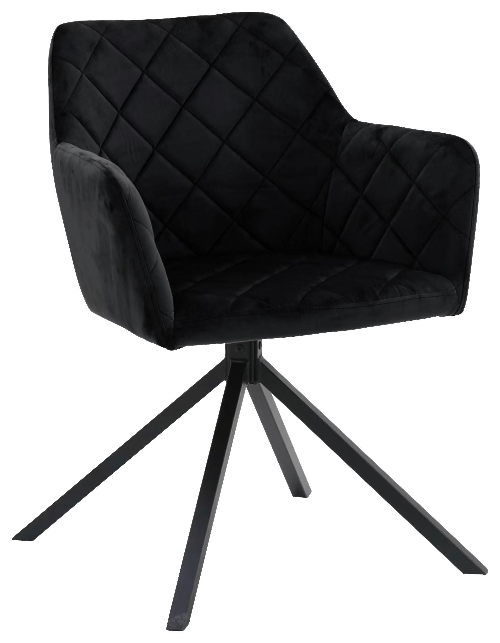 Stol Patti, Antracit, Vrtljiv - črna/antracit, Konvencionalno, kovina/tekstil (58/81/54cm)
