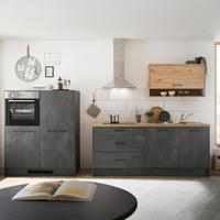 Kuhinjski Blok Brez Aparatov Toronto, Antracit, 203 + 123cm - črna/siva, Design, kovina/leseni material (203-123cm) - MID.YOU