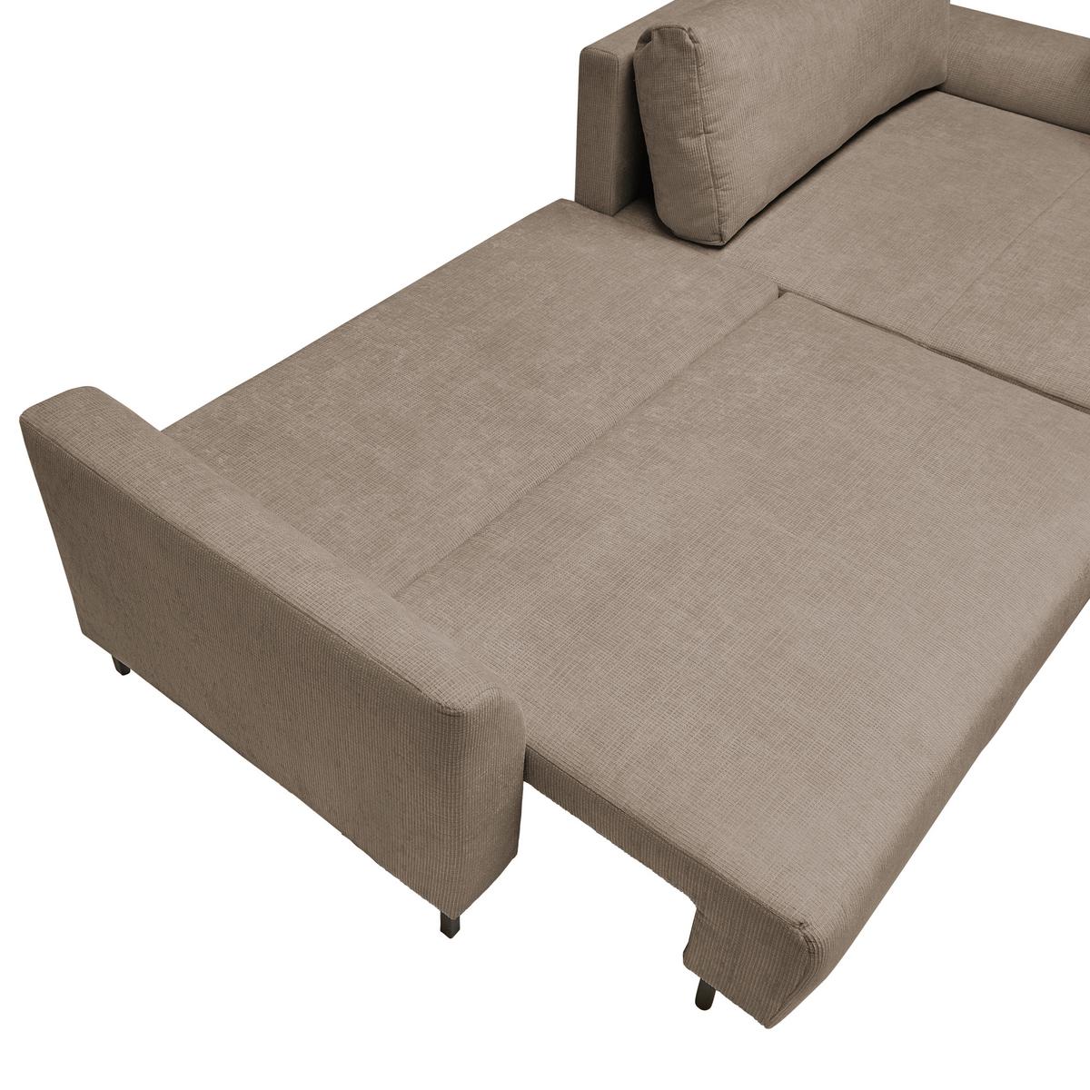Ecksofa Integra Greige - Greige/Schwarz, Textil/Metall (294/81-93/170cm) - Mömax