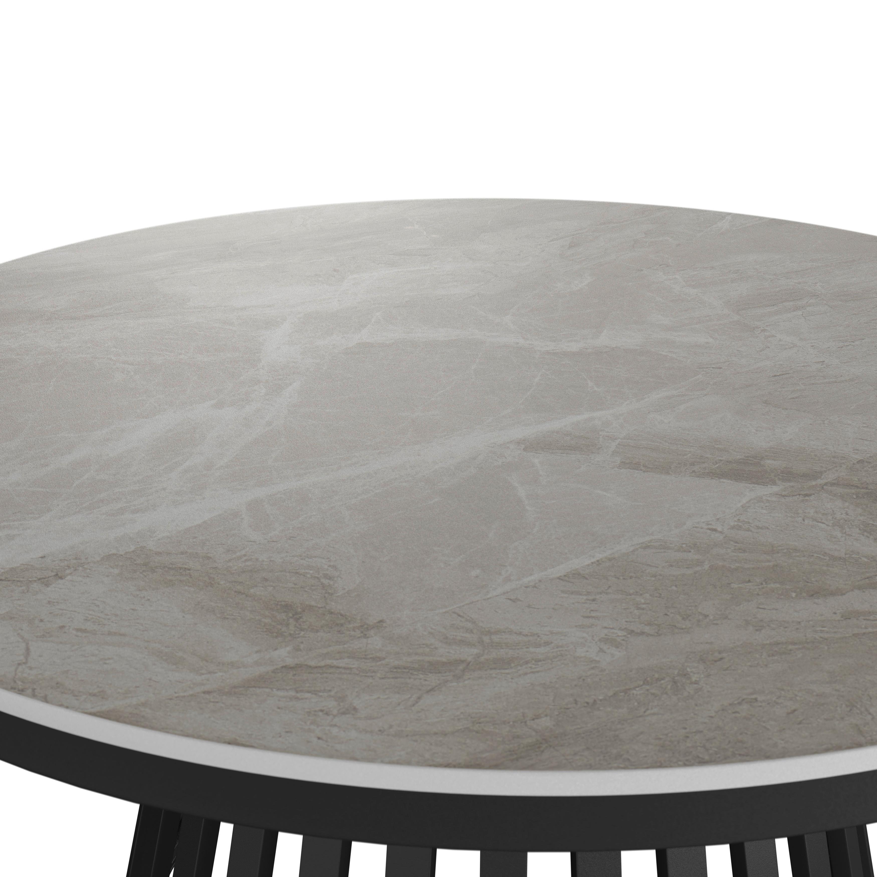 SOFFBORD PELA - grå/svart, Modern, metall/trämaterial (90/45cm) - Bessagi Home