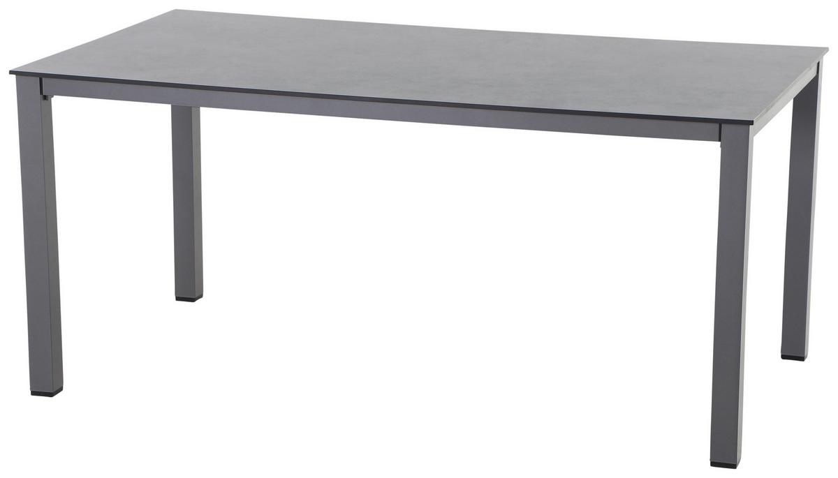 Loungegarnitur 5-tlg Velia aus Metall - Anthrazit/Schwarz, KONVENTIONELL, Keramik/Textil - Gardenson