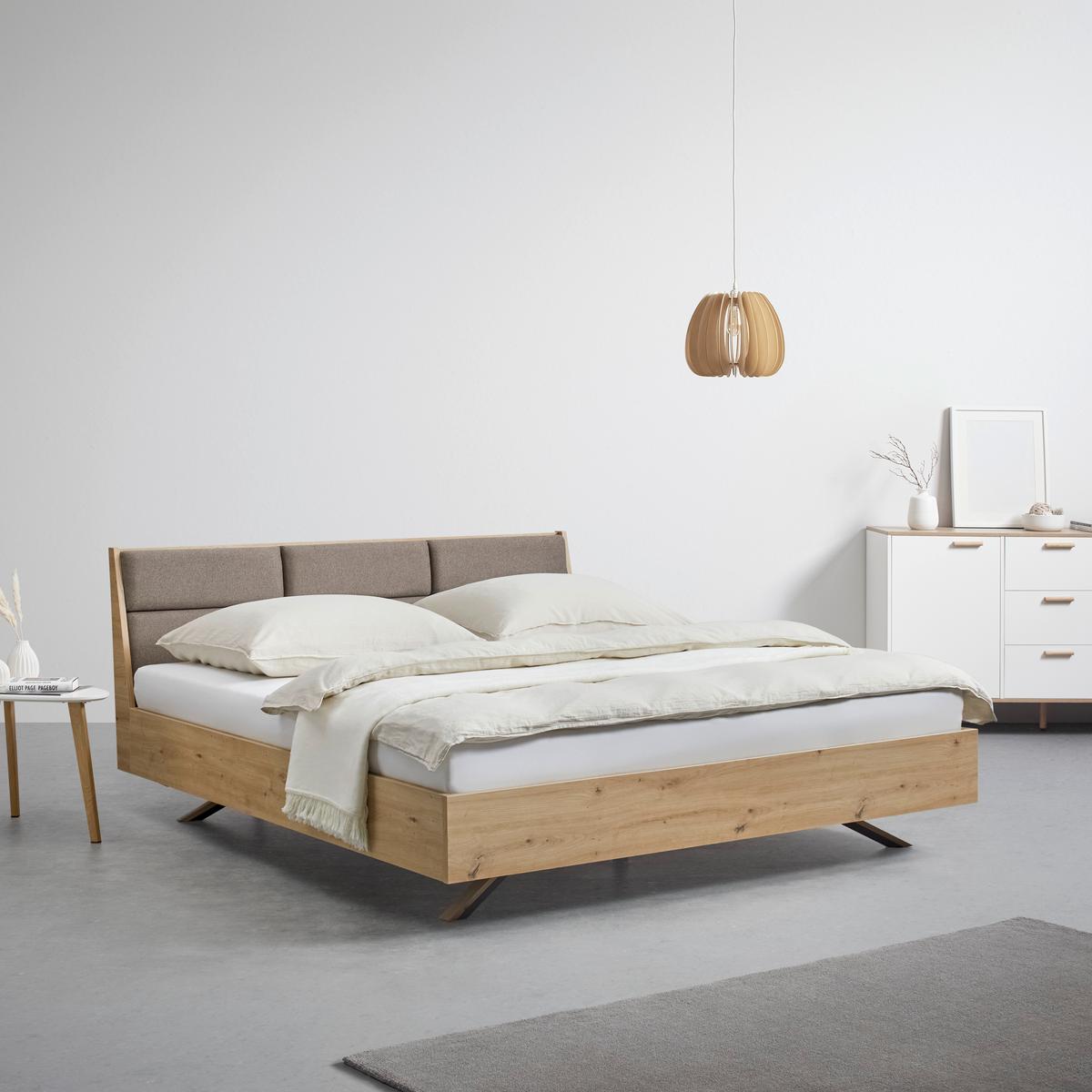 Polsterbett Dormio ca. 180x200 cm Eichefarben/Braun - Eichefarben/Schwarz, MODERN, Holz/Textil (180/200cm) - Bessagi Home