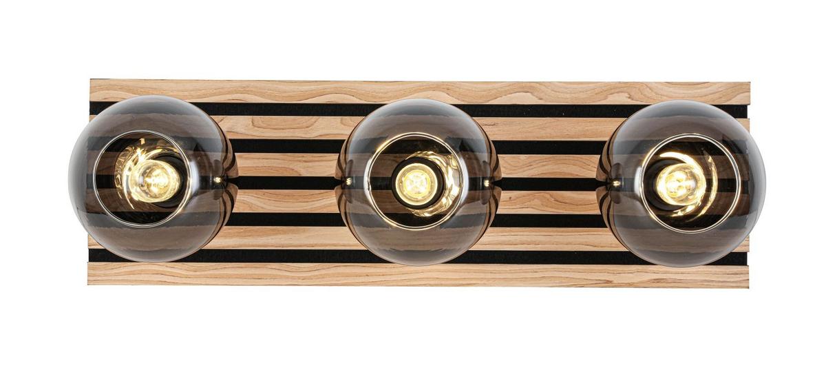 LAMPA SUFITOWA KENTUCKY *SBN* - kolor dębowy/czarny, Basics, materiał drewnopochodny/tworzywo sztuczne (75/23/23cm) - Novel