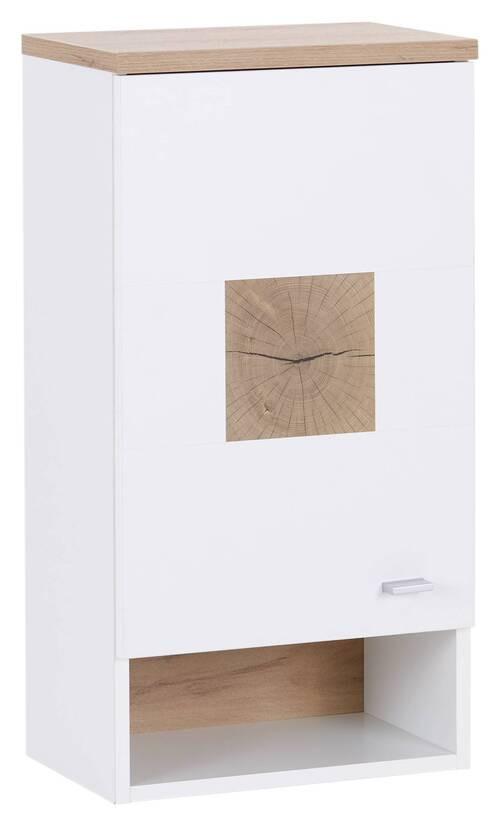 Viseča Omara Daniel, Bela, Hrast - Konvencionalno, umetna masa/leseni material (40/77,2/27cm) - Mömax