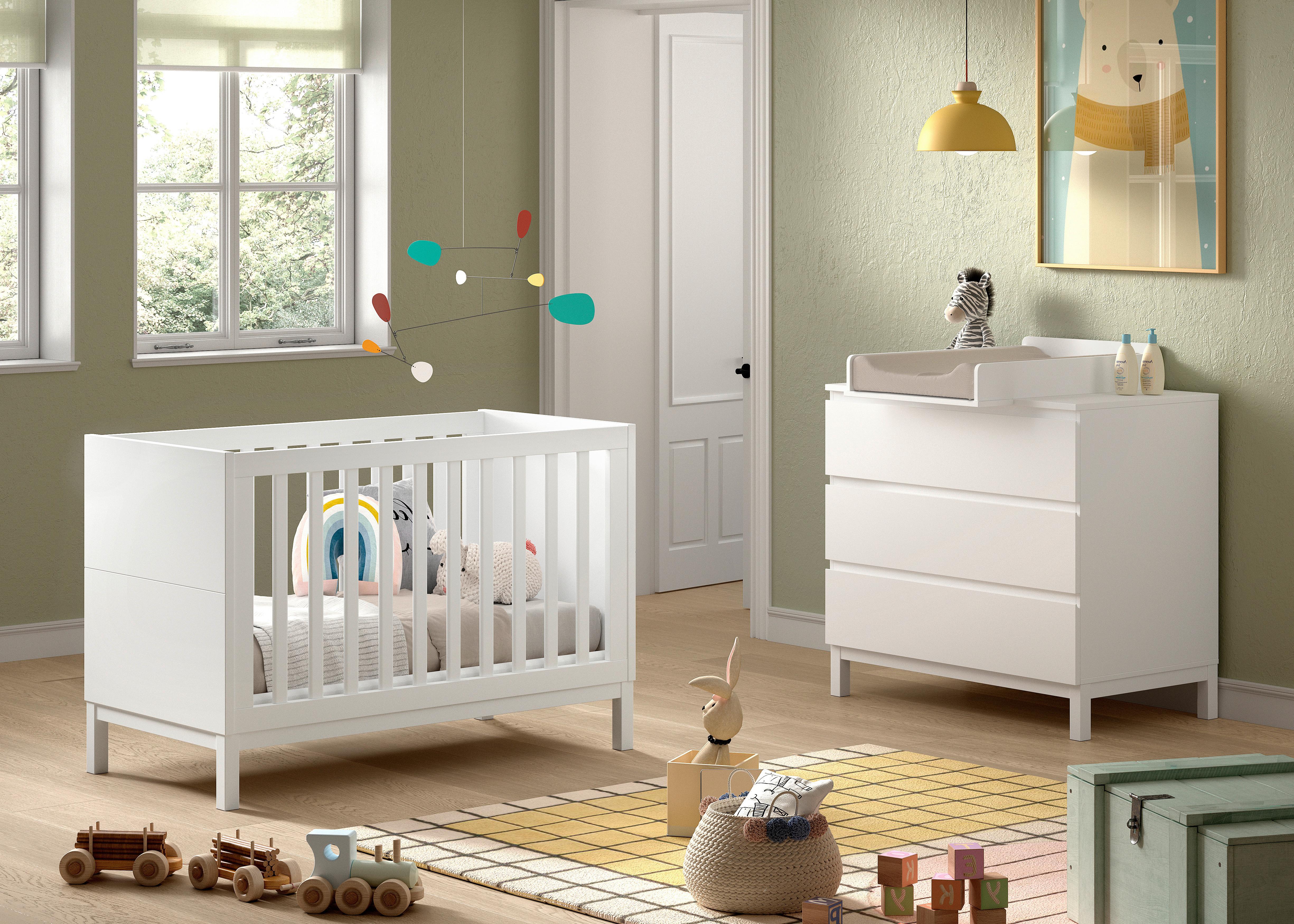 Babyzimmer Eva 3-tlg. Weiß - Weiß, MODERN, Holz/Holzwerkstoff - Vipack