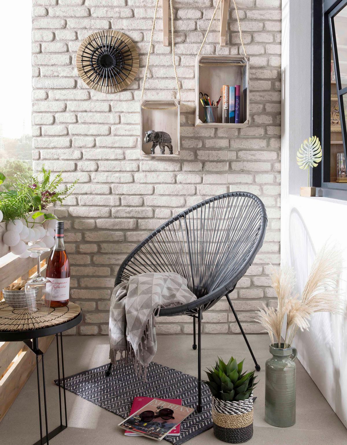 Gartenstuhl-Set Grau, 2-teilig - Schwarz/Grau, Design, Kunststoff/Metall (73/88/73cm) - Livetastic