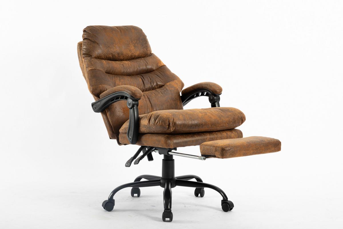 FOTEL SZEFA BIG BOSS - czarny/brązowy, Modern, tworzywo sztuczne/metal (64/114-122/72cm) - MID.YOU