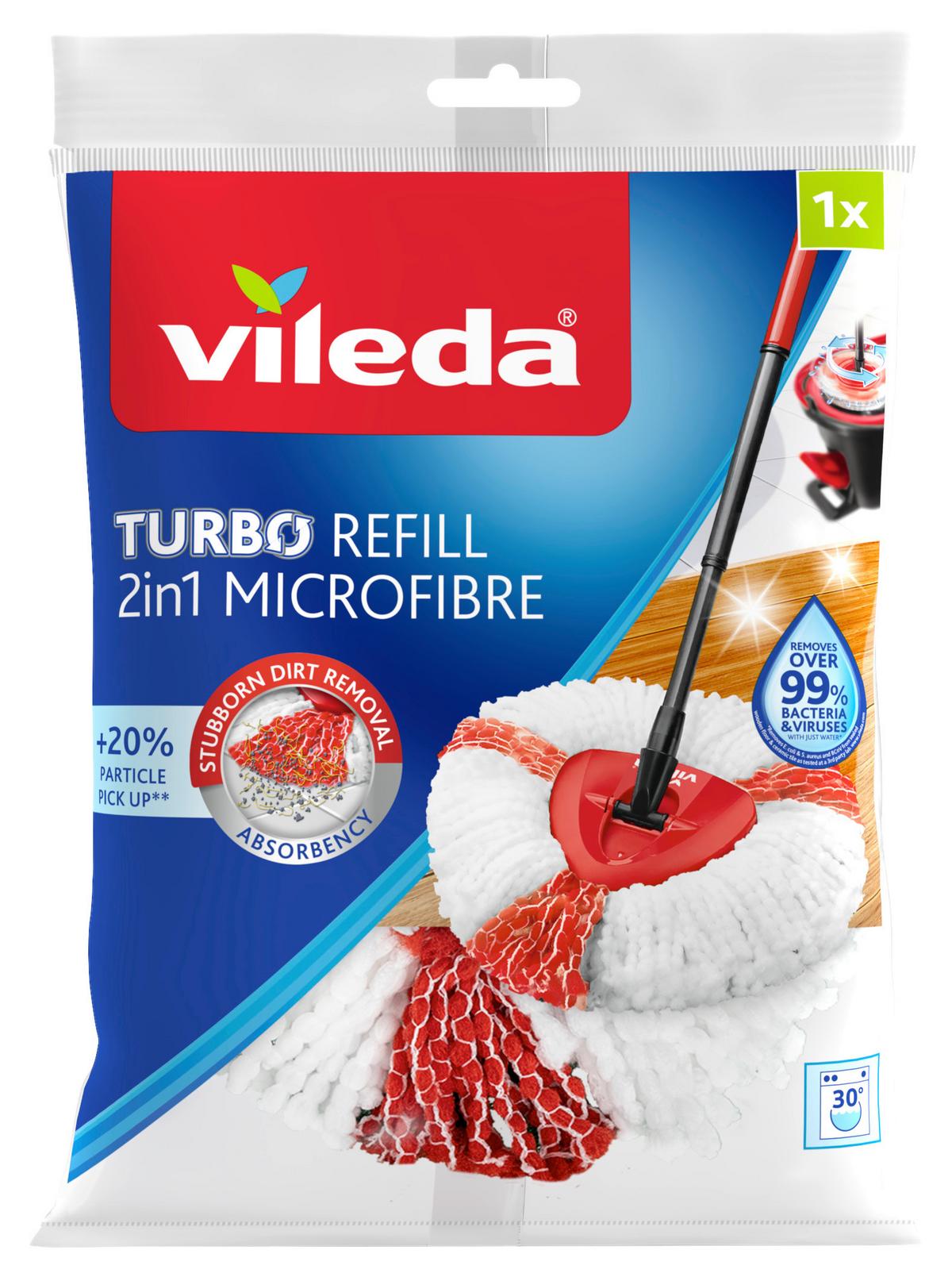 Wischbezug Easy Wring Mocio Turbo Rot/Weiß - Rot/Weiß, Basics, Textil (20/4/30cm) - Vileda