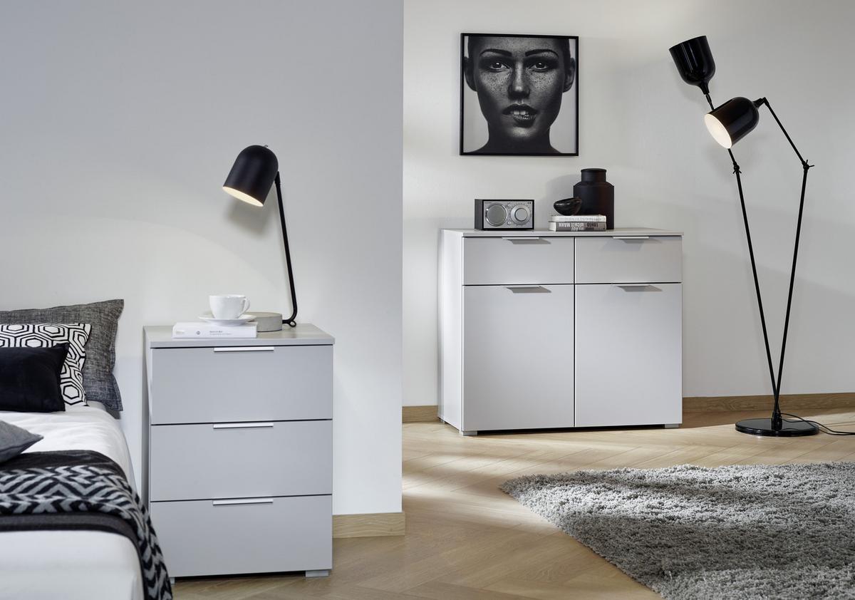 Komoda Alabama - svijetlo siva/boje aluminija, Moderno, drvni materijal (93/81/42cm) - Modern Living