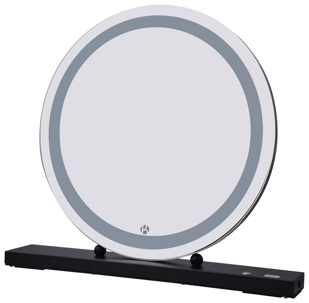 WANDSPIEGEL LED SCHMINKSPIEGEL GLAMORY 125 - Schwarz, Basics, Glas/Holzwerkstoff (53/10/60cm) - Kayoom