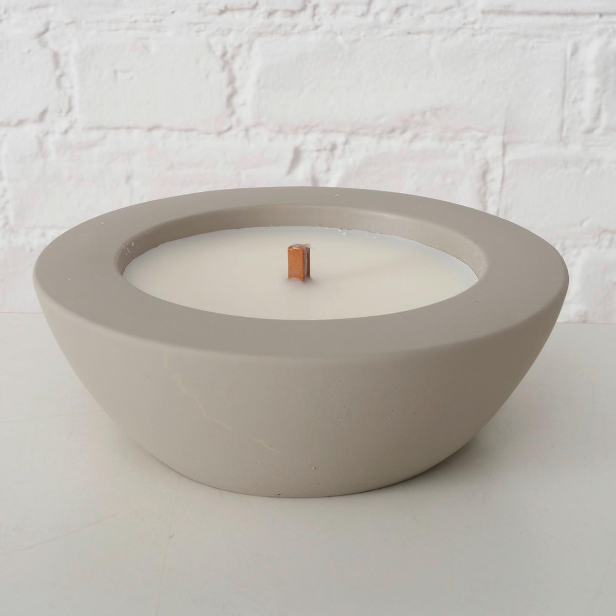 Kerze im Topf Bonko I Grau - Grau, Konventionell, Stein (19/6,5cm) - Mömax