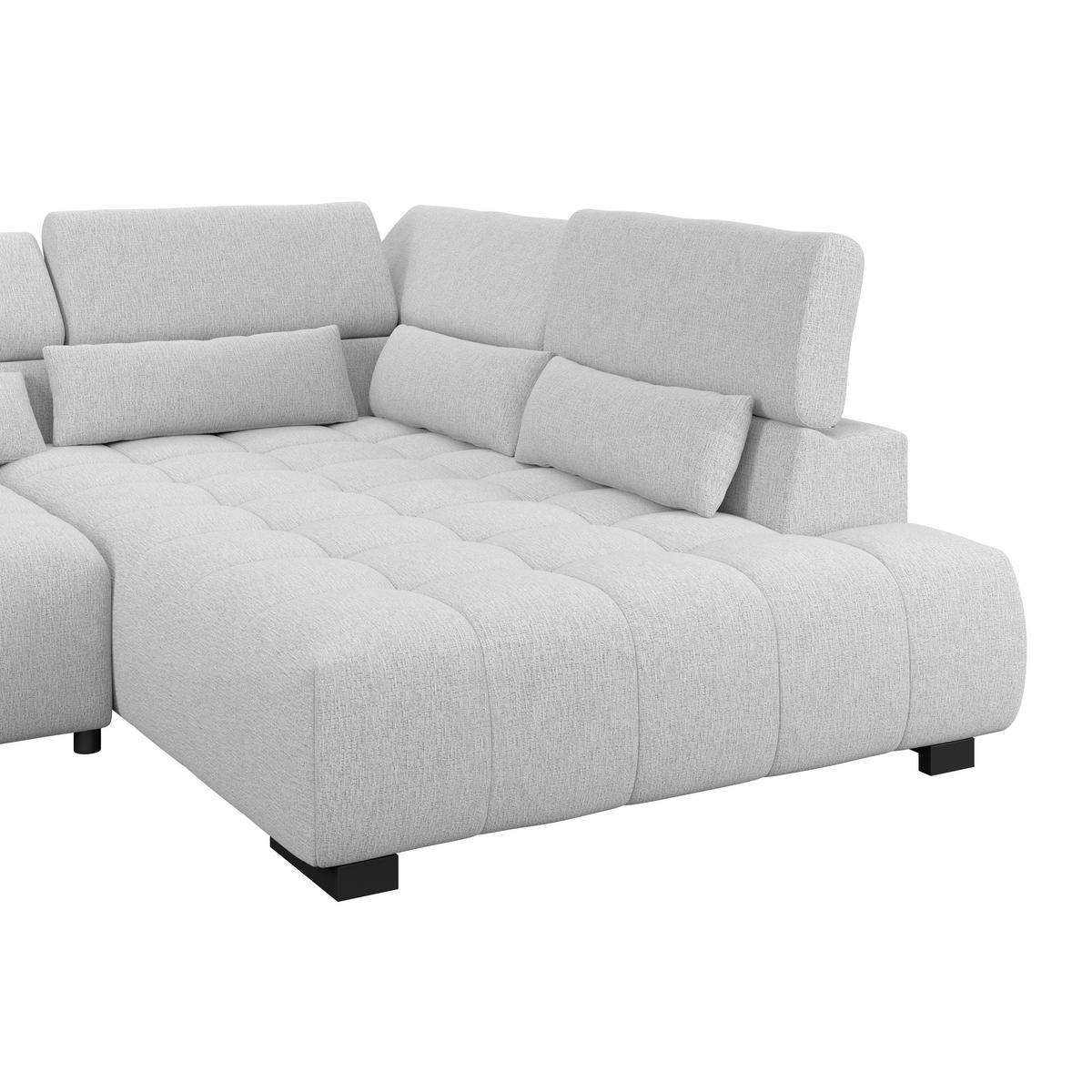 Kutna Garnitura Matera - svijetlo siva/crna, Trend, tekstil/drvo (311/226cm)