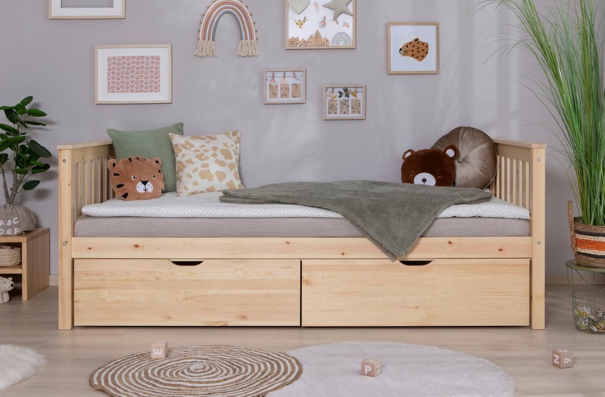 Pograd Sammy, Pravi Les, 90x200cm - naravne barve, Moderno, les (90/200cm) - MID.YOU