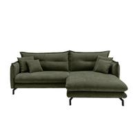 Ecksofa Lava ca. 255x180 cm Olivgrün - Schwarz/Olivgrün, Design, Textil/Metall (255/180cm) - Livetastic