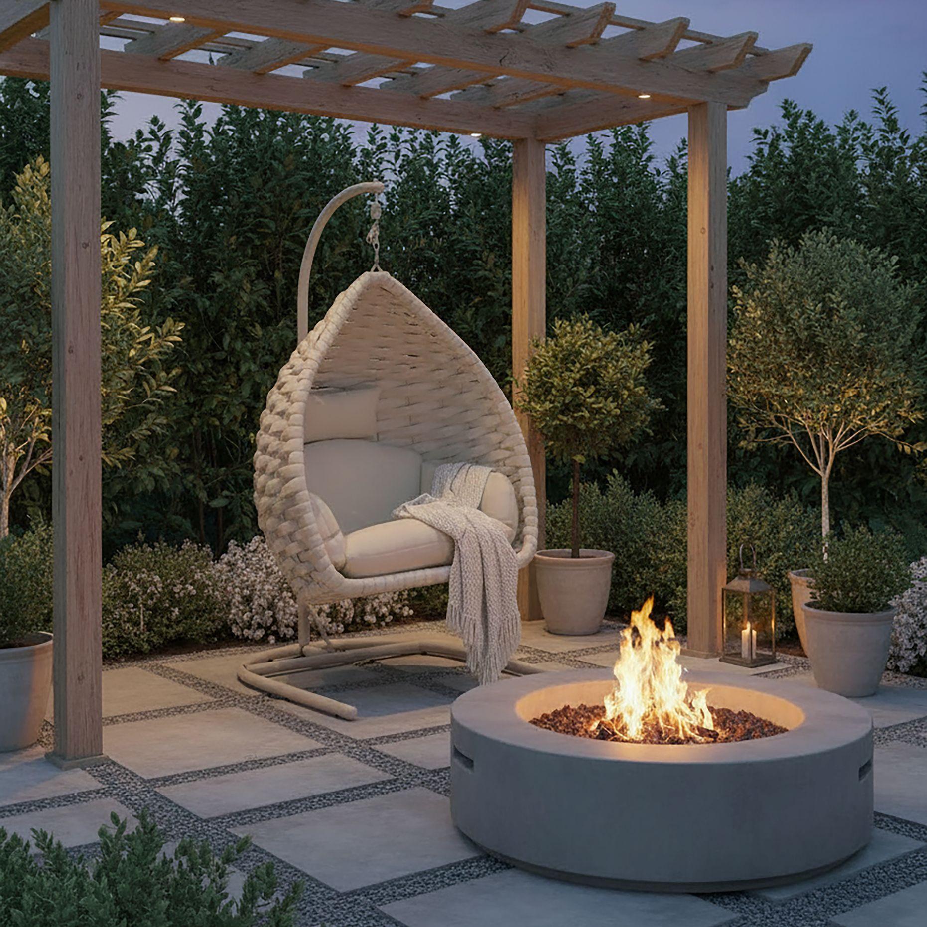 Viseća Fotelja Sasa - krem, Moderno, metal/tekstil (115/200/118cm) - Bessagi Garden